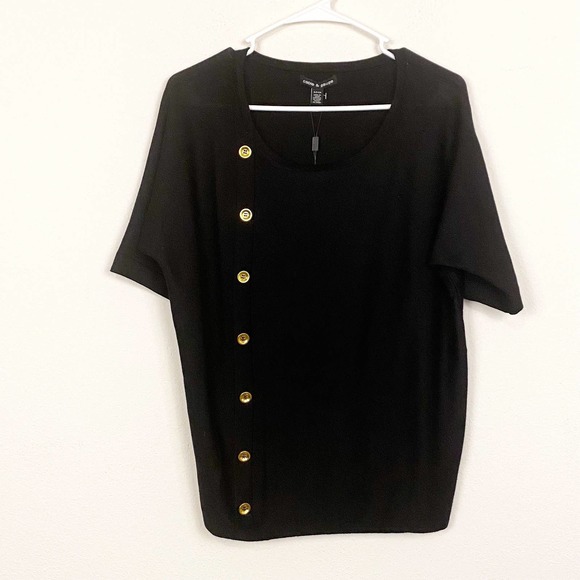 Cable & Gauge Black Button Top Small NWT - Picture 1 of 3